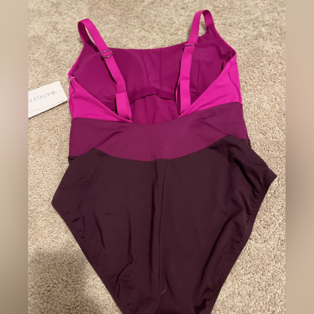 Athleta Coastline One Piece Swimsuit Electric Fuchsia Color Block Size L  NWT - Picture 5 of 6